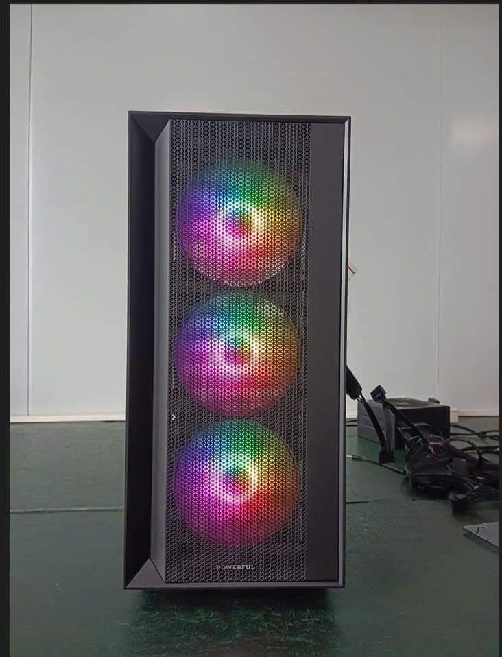 Vỏ Case máy tính Powerful Gaming X488 Black, ATX ( 1 mặt kính cường lực: L370xW200xH435M) - 03 Fan Led